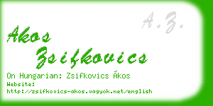 akos zsifkovics business card